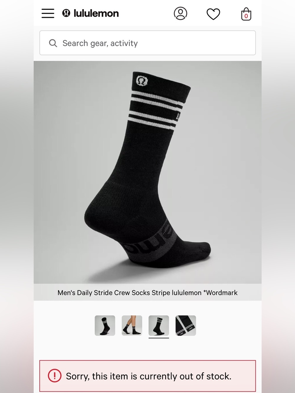 NWT LULULEMON Mens Daily Stride Crew Sock - Picture 4 of 6